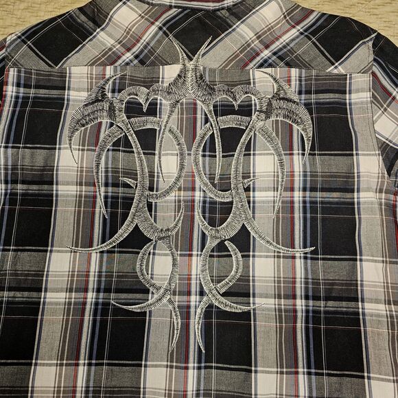 MK Machine Button Down Shirt Mens 2XL Long Sleeve Embroidered Rodeo Western - Picture 2 of 9